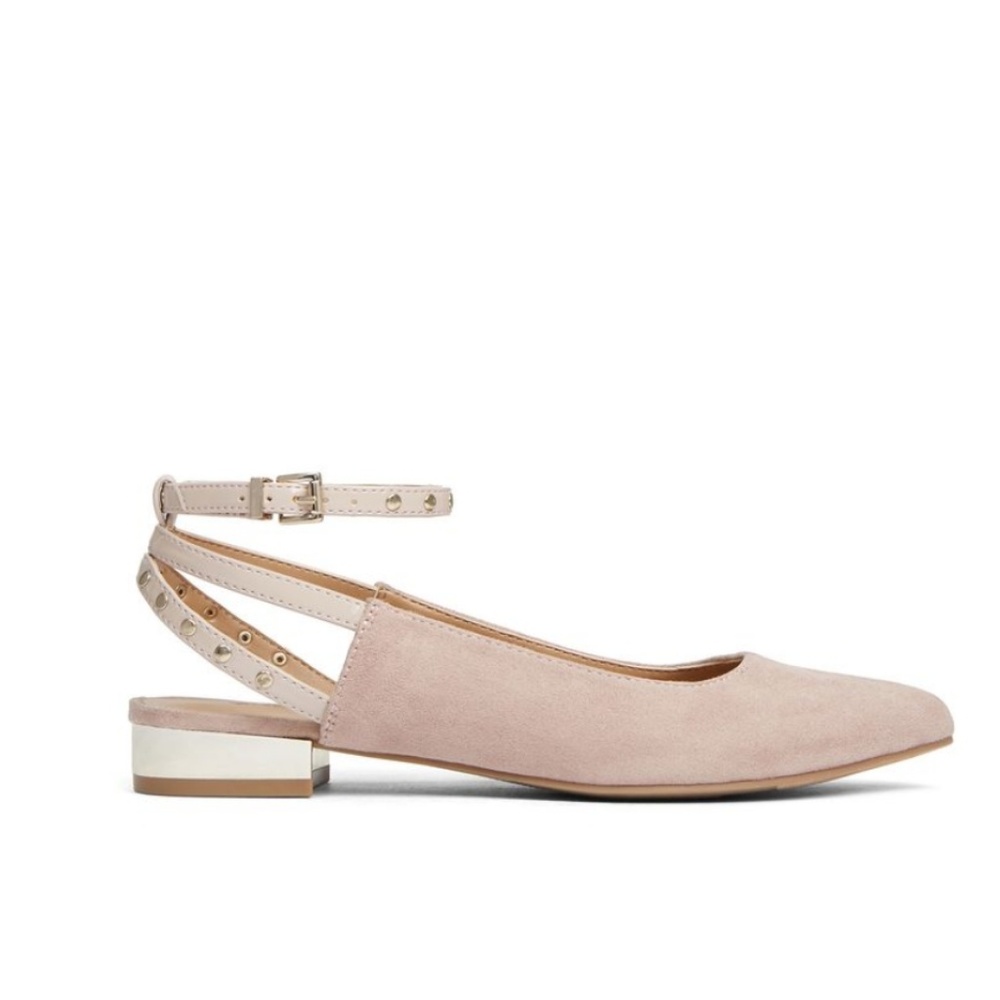 Suede nude flats